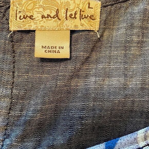 LIVE and Let Live short sleeved boho blouse with lace details size large - Picture 7 of 9